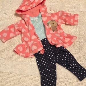 0-3 month 3 piece girl outfit